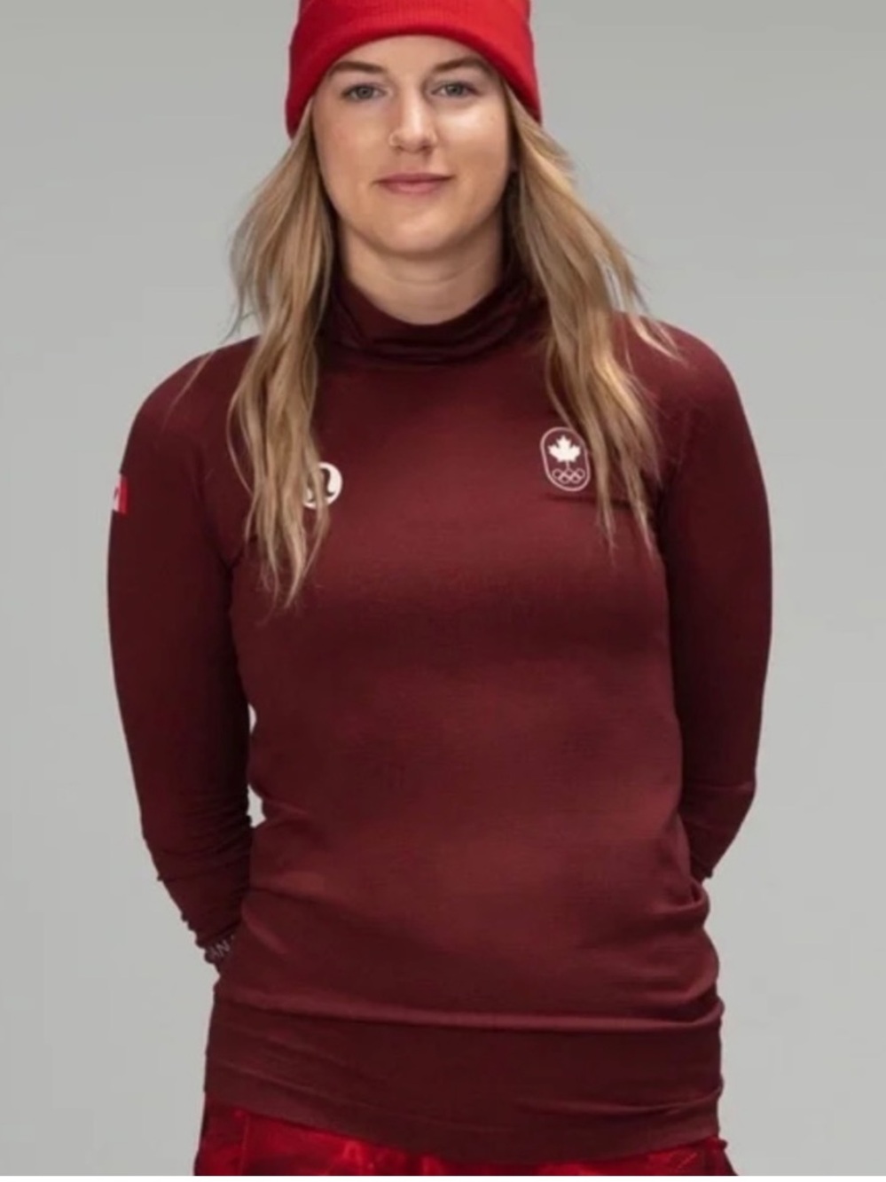 Lululemon Team Canada Winter Olympic Swiftly Tech Turtleneck 2.0 Red Sz 12
